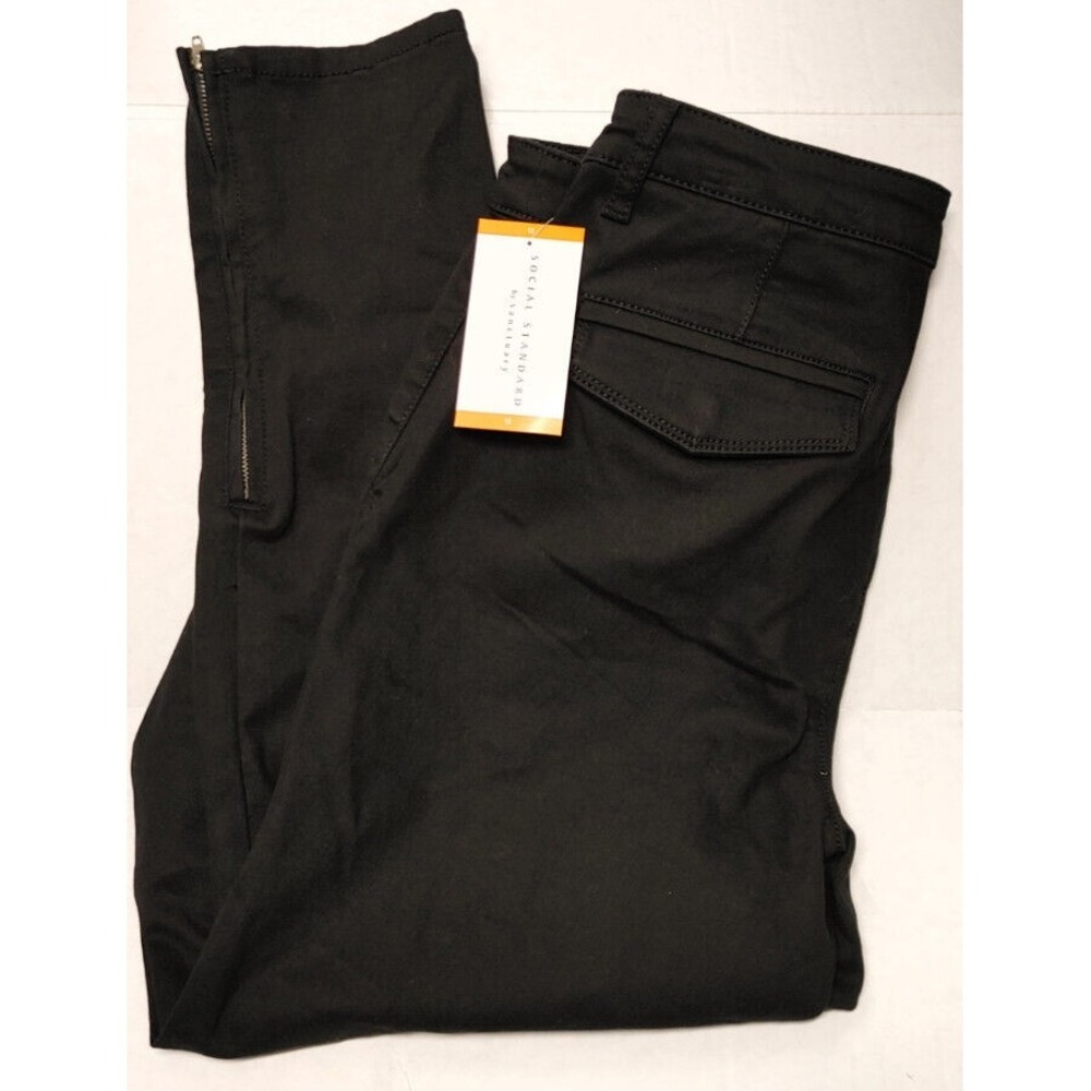 NEW Women's SOCIAL STANDARD‎ Logan Utility Skinny Pants Black 6
